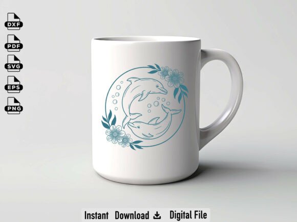 Dolphin Flower Frame Svg, Cut File Review