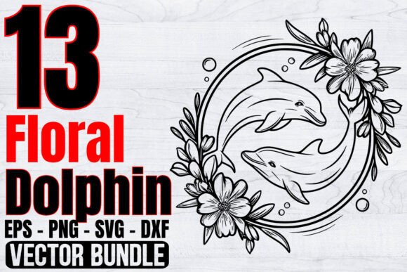 Floral Dolphin Svg Bundle,Sea Animal Svg Review
