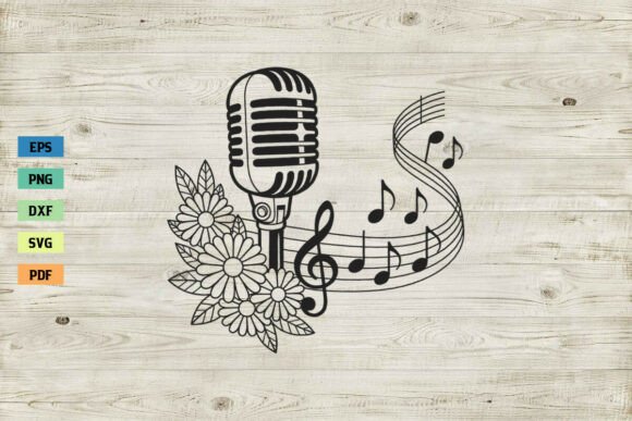 Floral Microphone Music SVG Podcast SVG Review