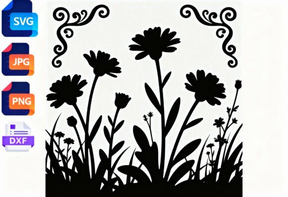 Floral Silhouette SVG Cut File Daisy Review