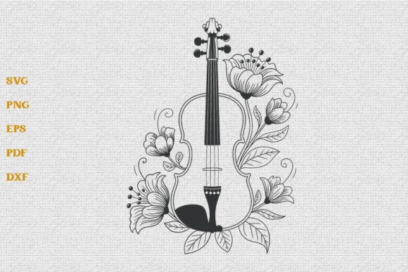 Floral Violin Music Instrument SVG Review