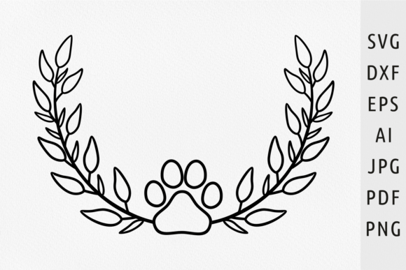Floral Wreath Svg Paw Print Svg Paw Svg Review