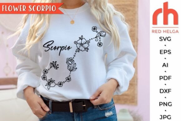 Flower Scorpio SVG, Floral Zodiac Design Review