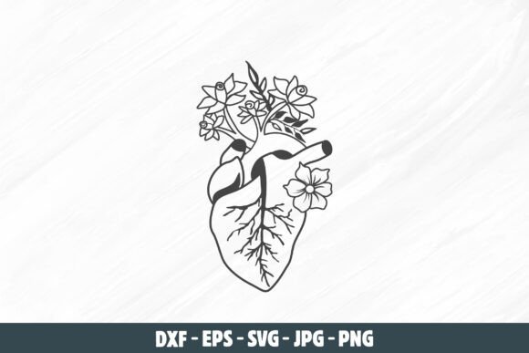 Heart Anatomy Svg, Floral Heart Anatomy Review