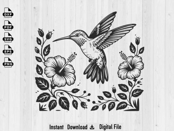 Hummingbird with Flowers Svg Silhouette Review