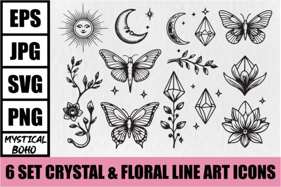 Mystical Boho Crystal Floral Icons Review