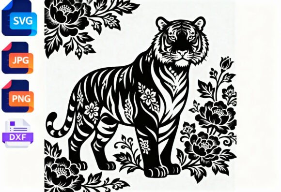 Tiger Floral Silhouette SVG Cut File Review